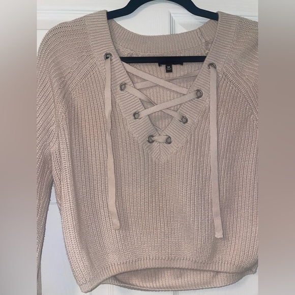 medium blush pink kendall and kylie cropped sweater - Picture 2 of 5